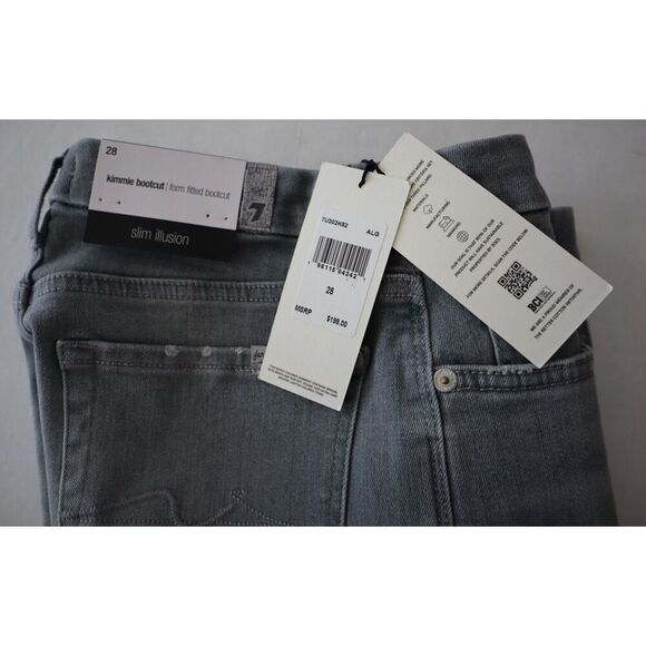 7 For All Mankind Women's Sz 28 Gray Kimmie Mid Rise Bootcut Denim Jeans - Picture 9 of 13